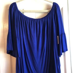 Off the Shoulder Royal Blue Knit Blouse Sz 3x